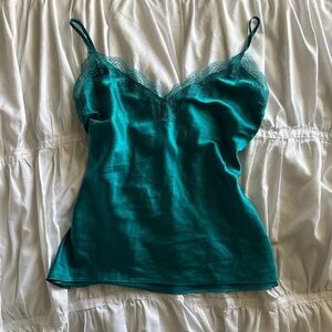 Asymmetrical Fitted Green Camisole